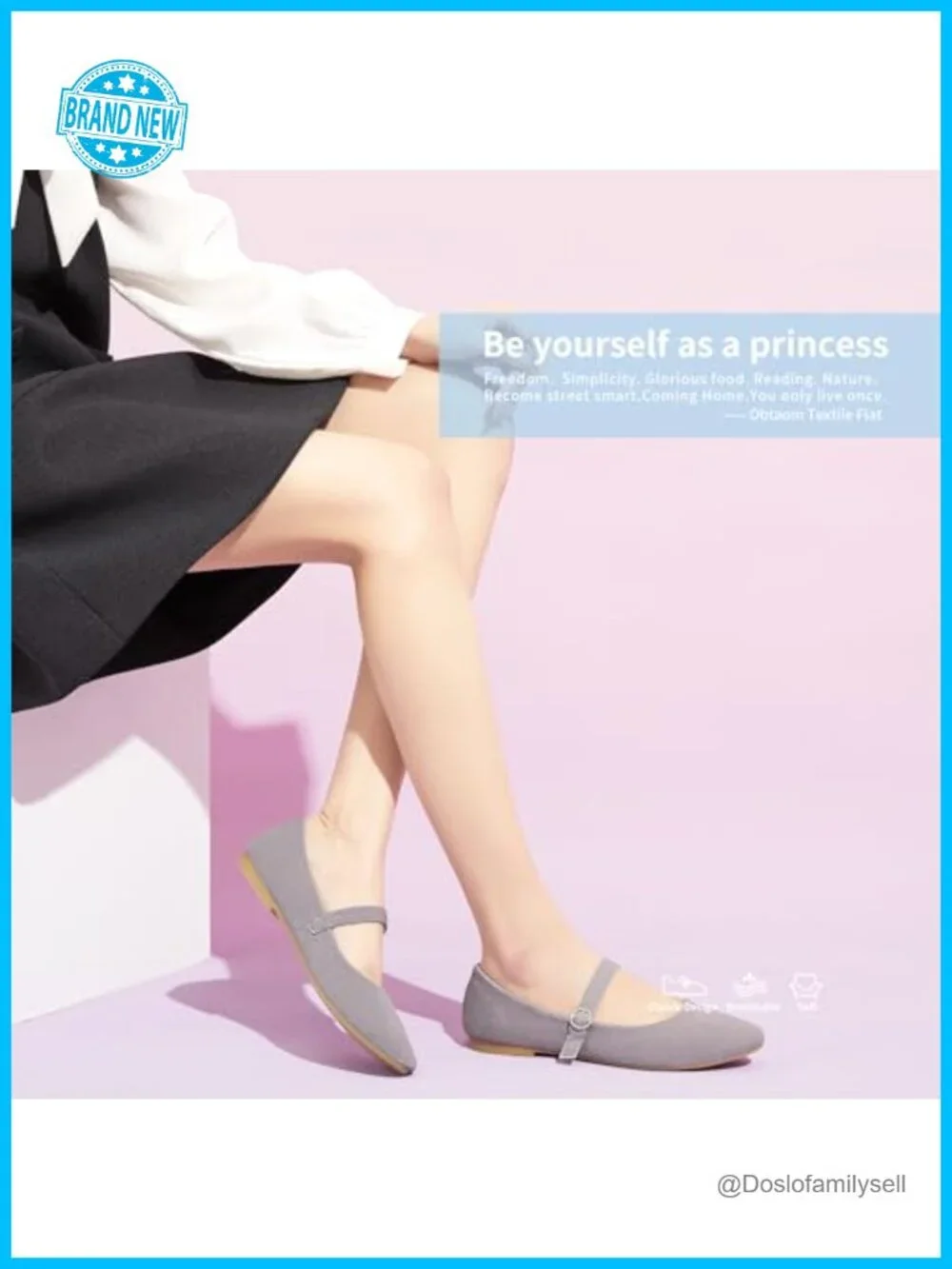 Mary Jane Flat Round Toe Ballet Flats Adjustable Buckle Business Office